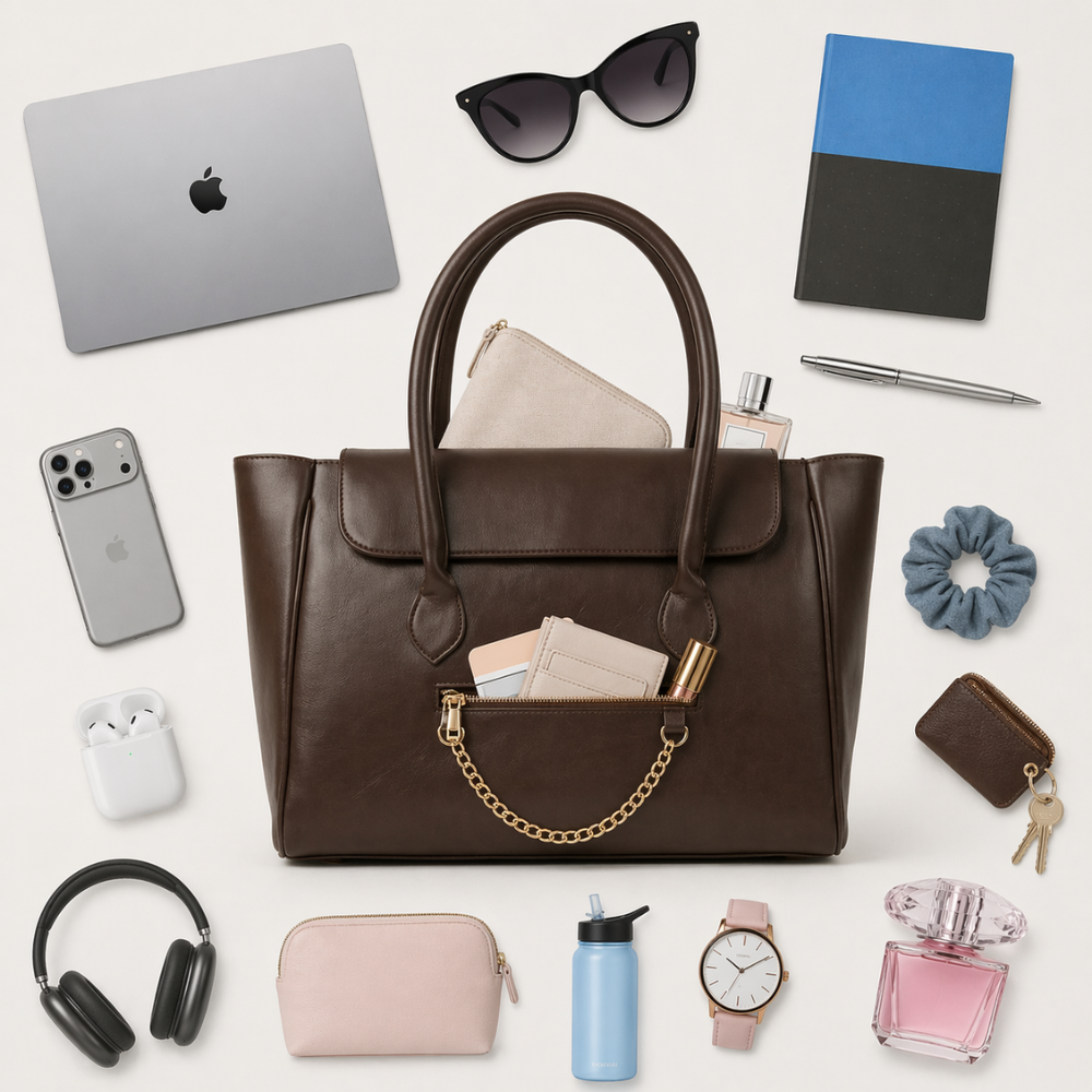 The Royal Choclate Tote Bag - 15" Laptop Pocket