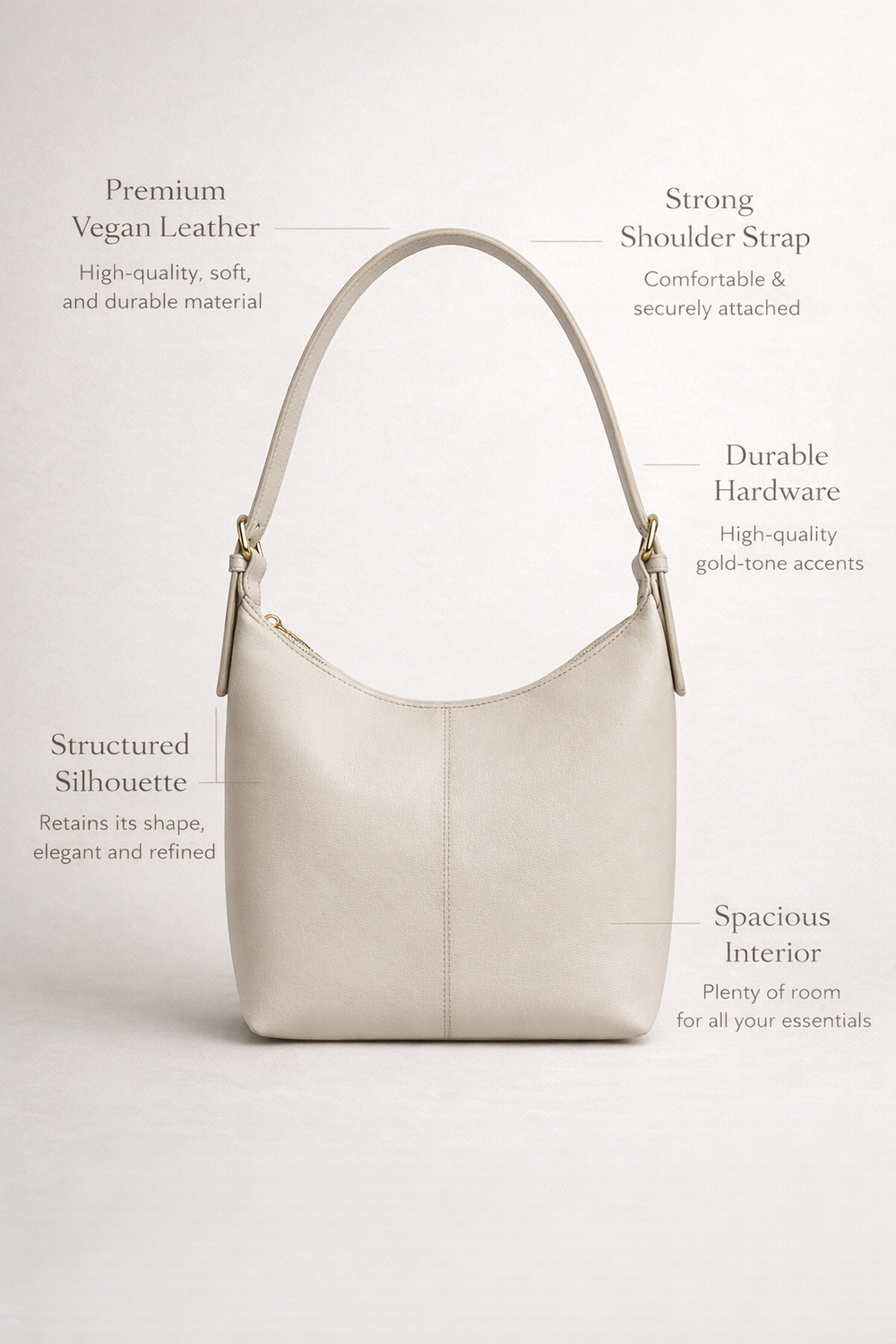 Beige Luxe Buckle Bag