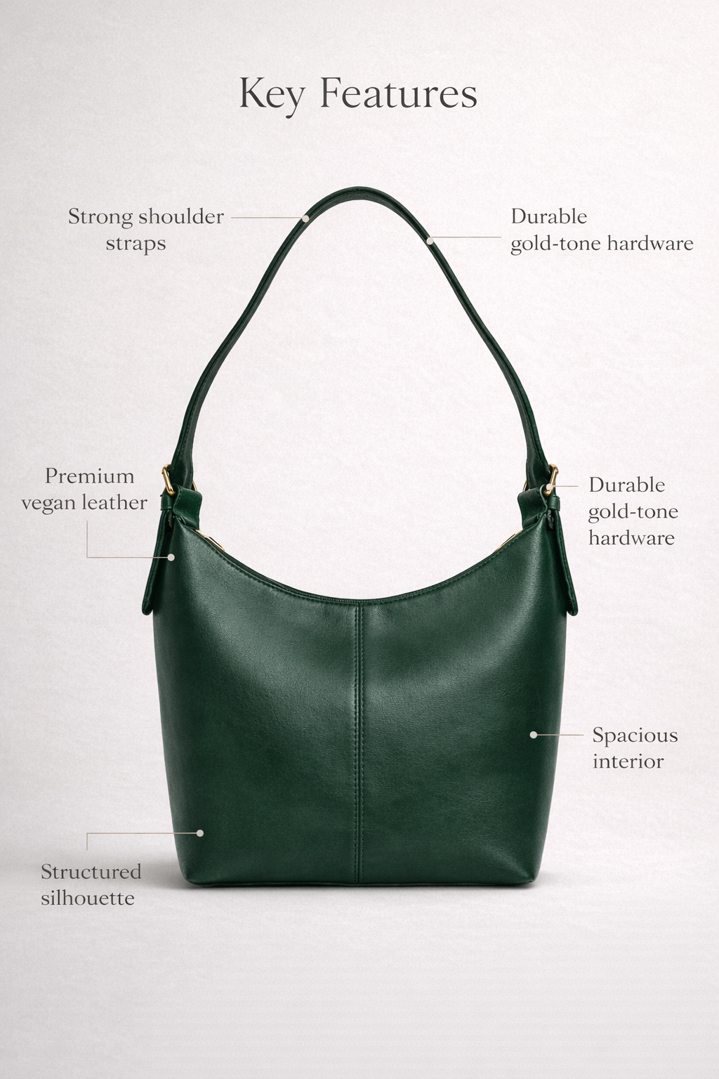 Dark Green Luxe Buckle Bag