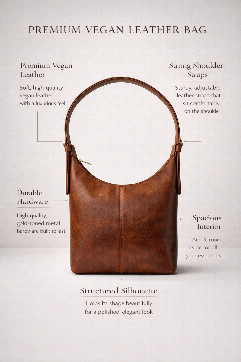 Dark Brown Luxe Buckle Bag