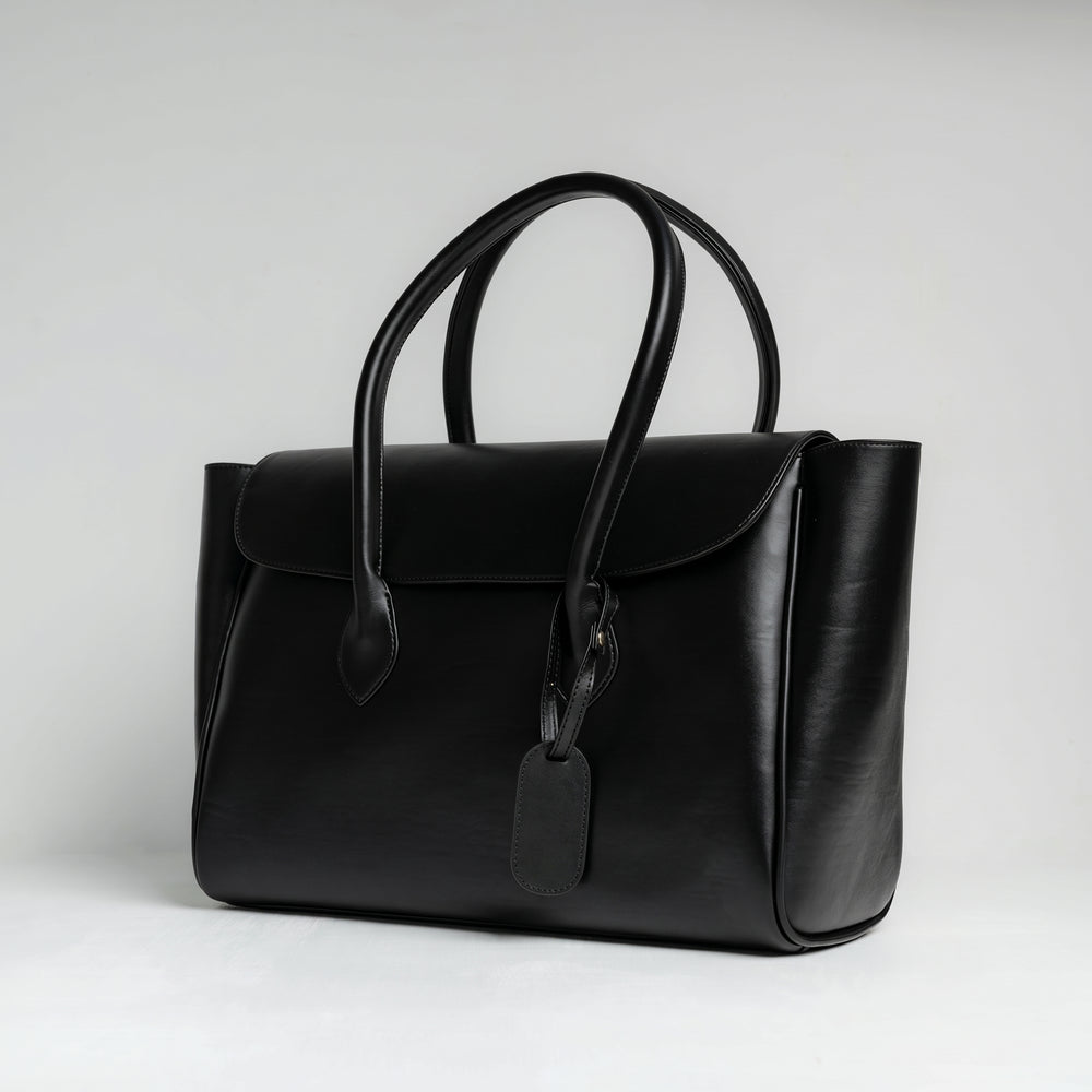 The Royal Black Tote Bag - 15" Laptop Pocket