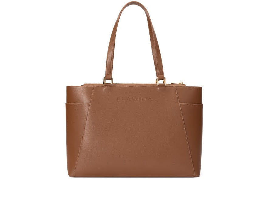 The Modern Zipped Brown Tote Bag - 15" Laptop Pocket
