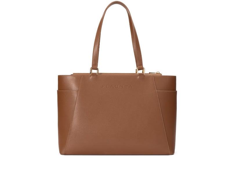 The Modern Zipped Brown Tote Bag - 15" Laptop Pocket