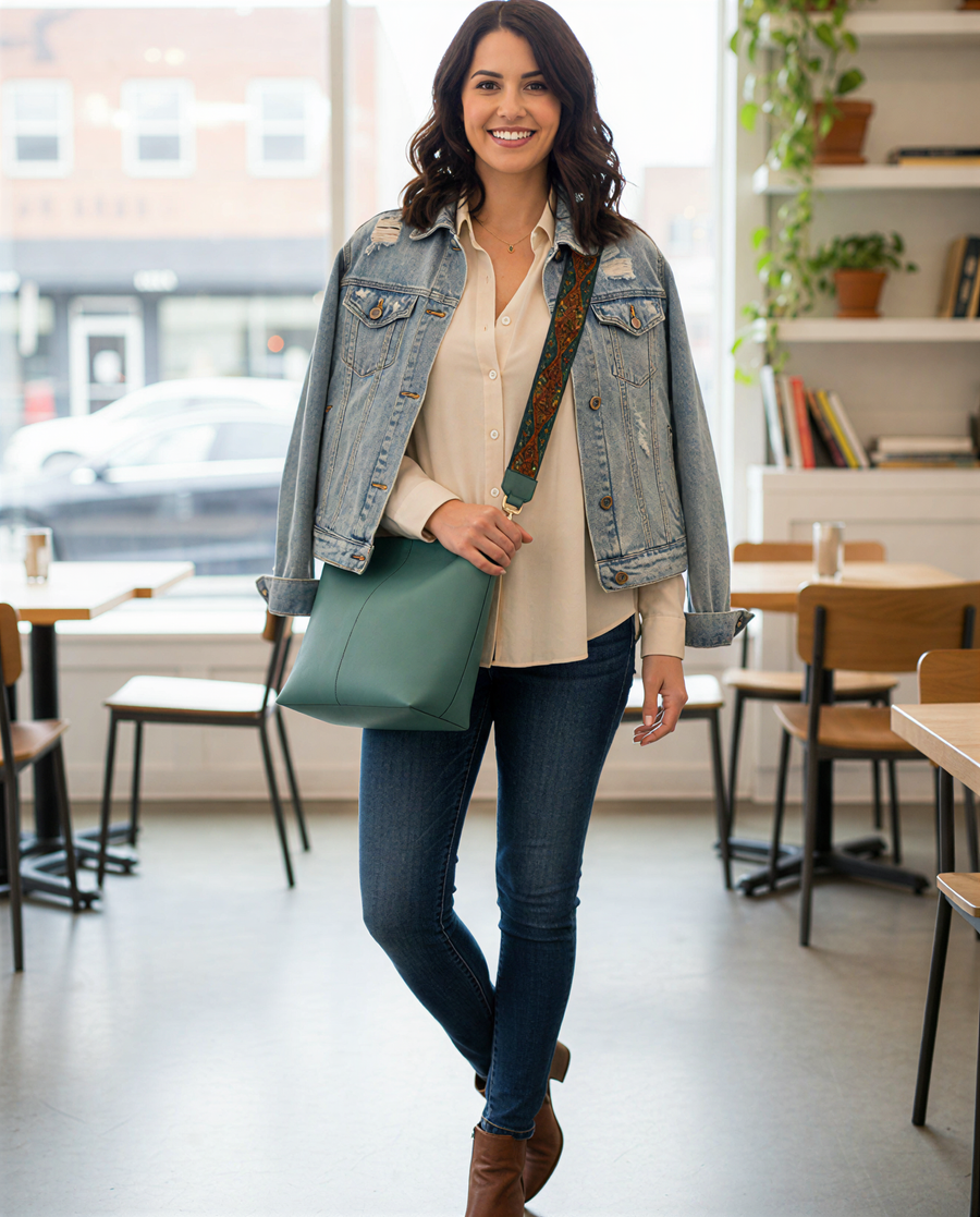 Aqua Velour Luxe Sling Bag