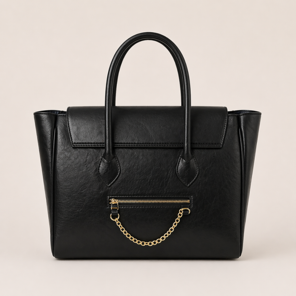The Royal Black Tote Bag - 15" Laptop Pocket