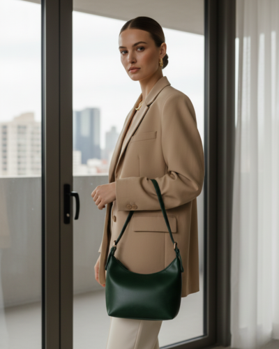 Emerald Mist Luxe Shoulder Bag