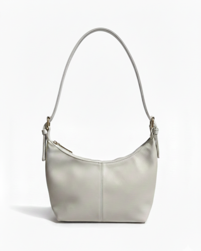 Cream Velour Luxe Shoulder Bag
