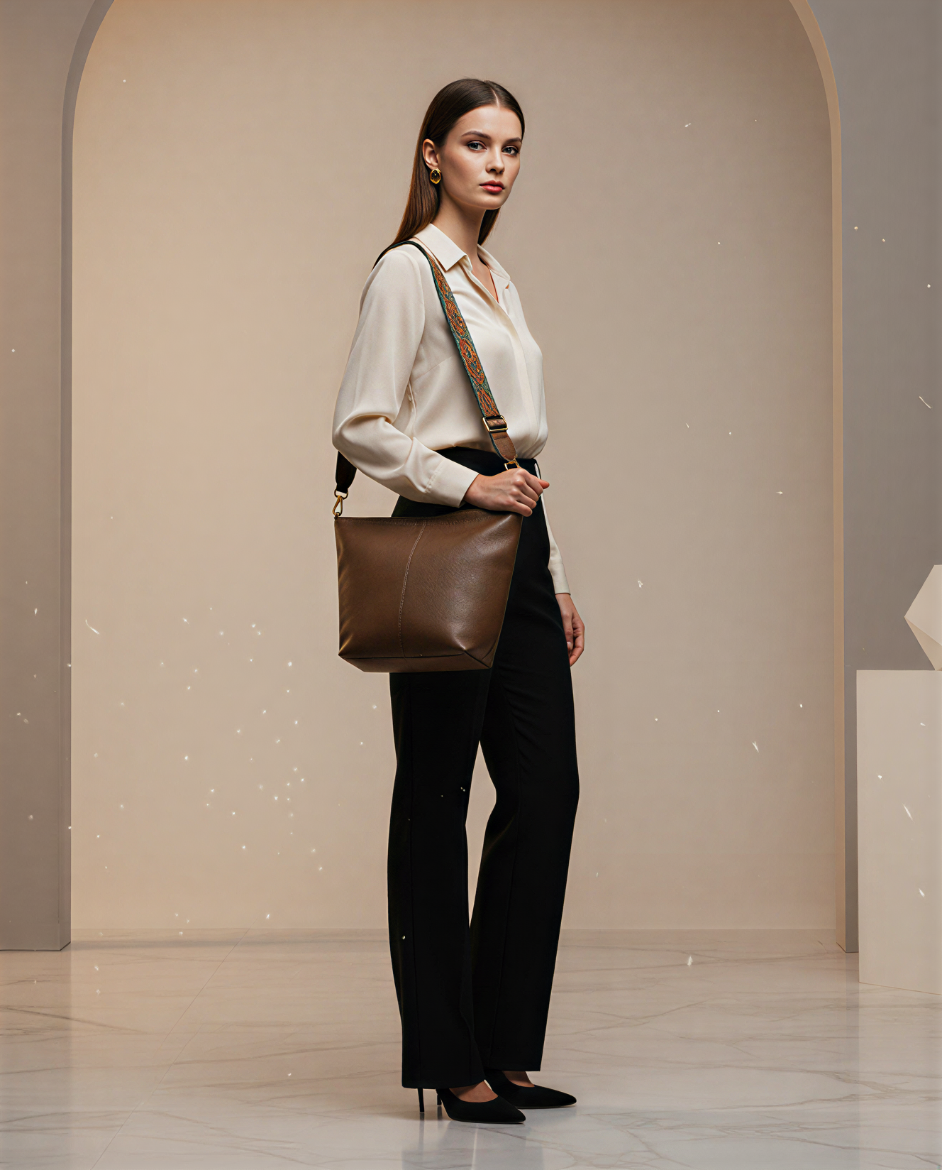 Tan Luxe Sling Bag