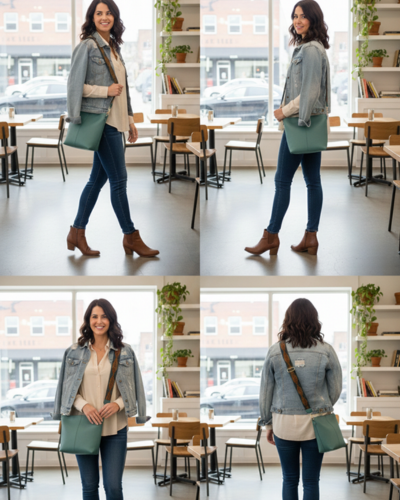 Aqua Velour Luxe Sling Bag