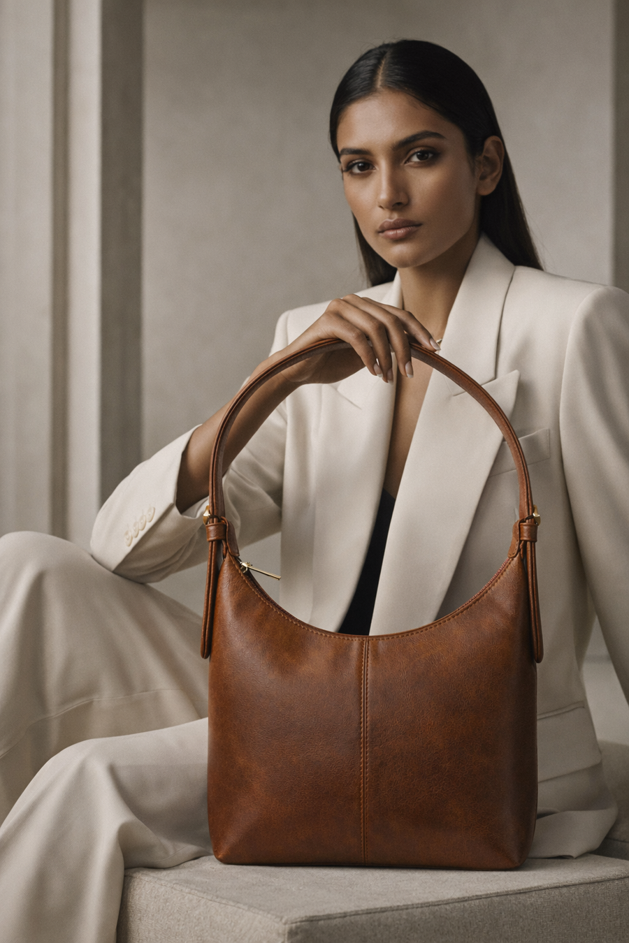 Dark Brown Luxe Buckle Bag