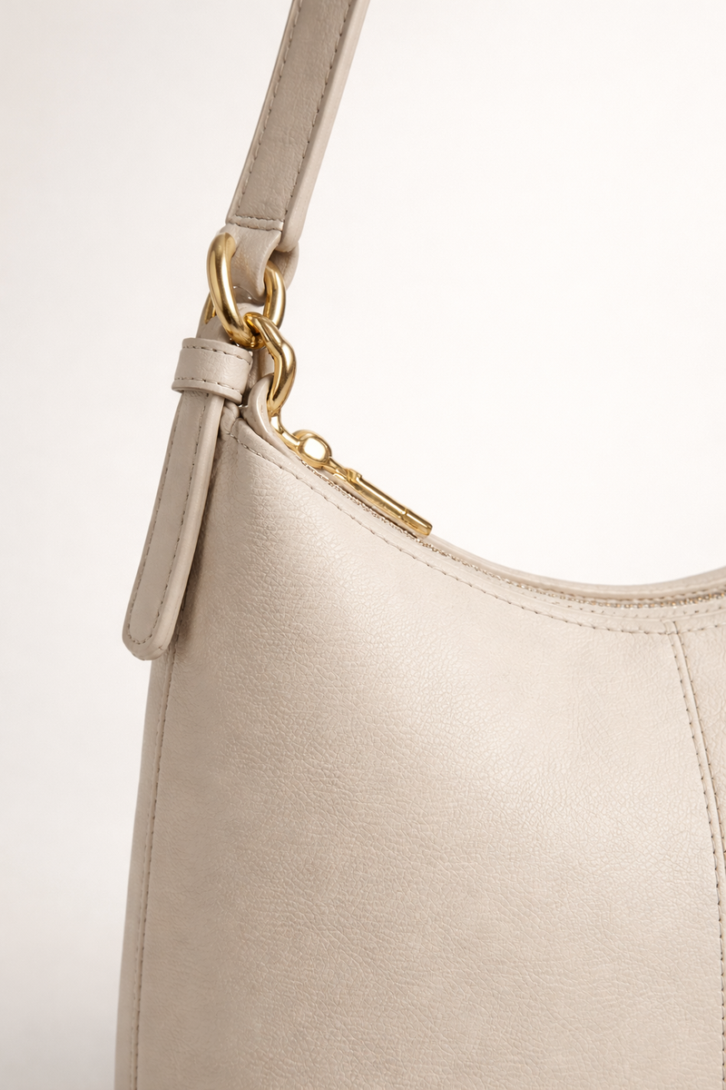 Beige Luxe Buckle Bag