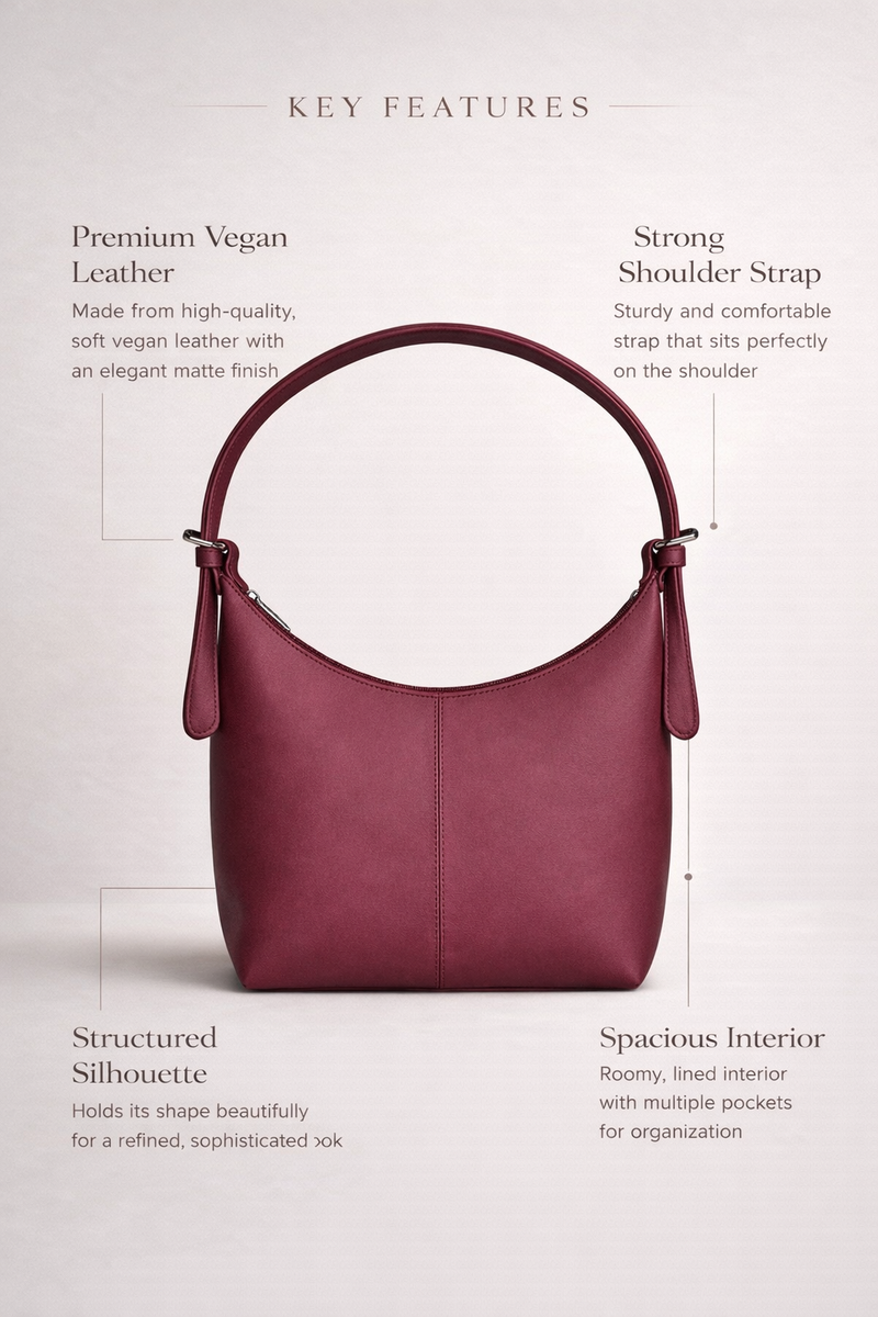 Maroon Luxe Buckle Bag