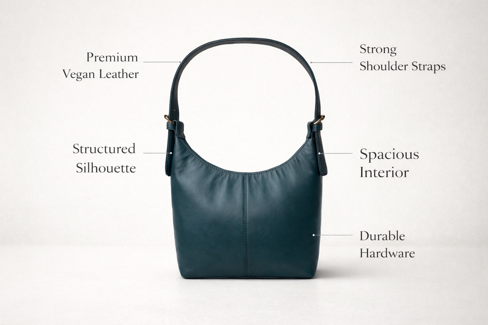 Dark Blue Luxe Buckle Bag