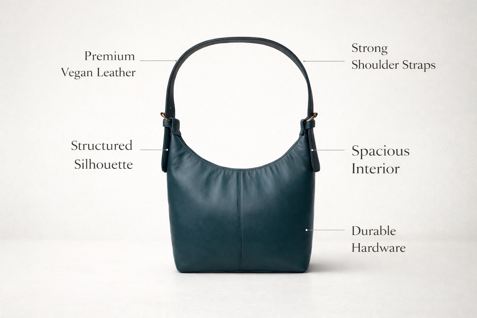 Dark Blue Luxe Buckle Bag