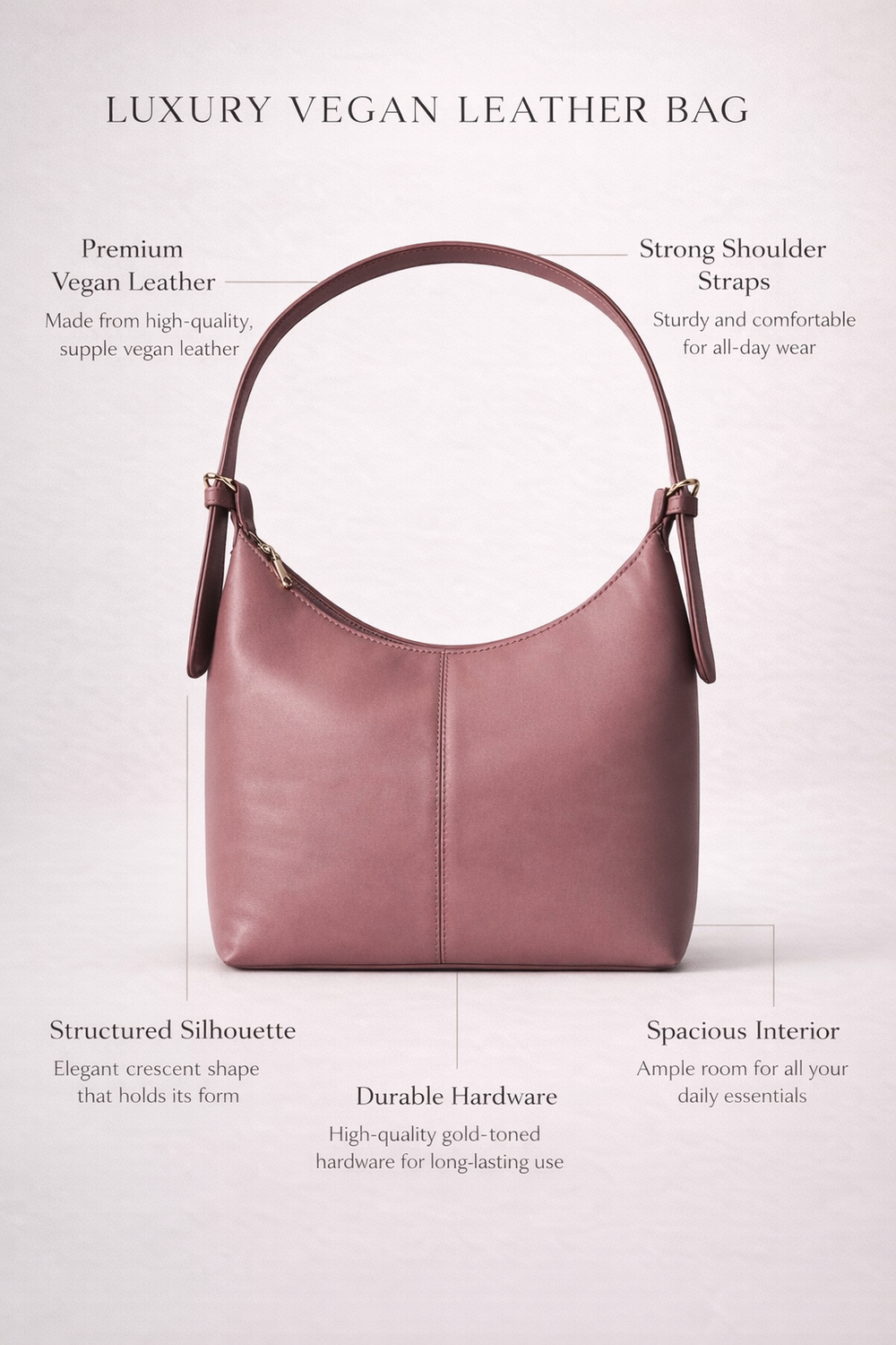 Dark Pink Luxe Buckle Bag