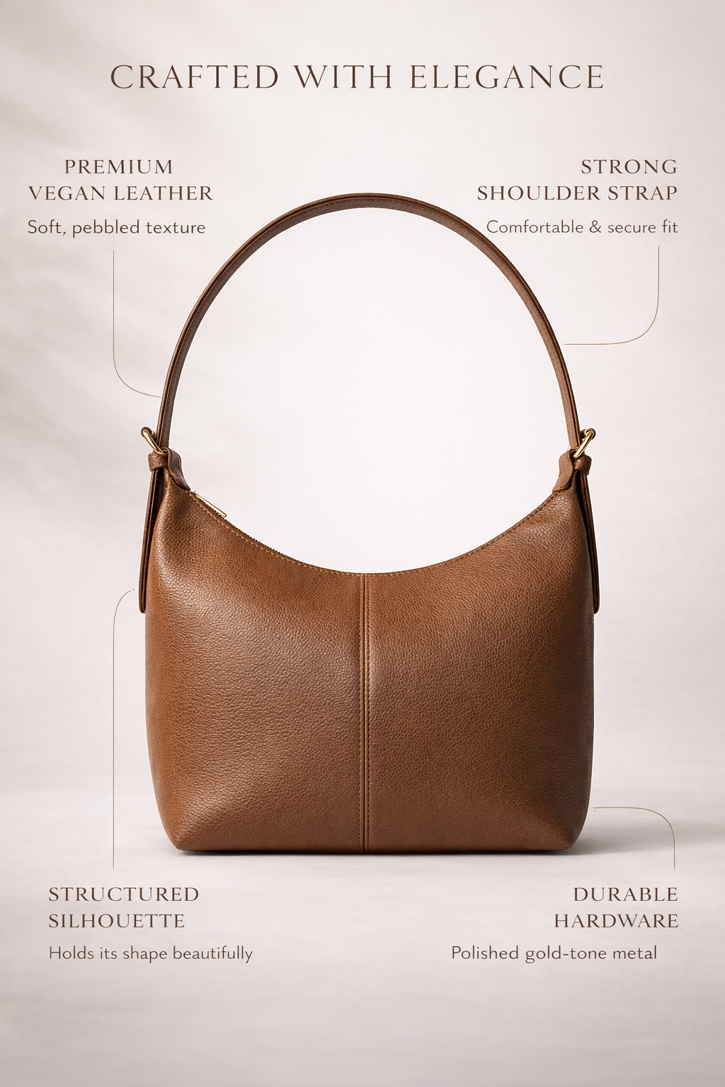 Brown Luxe Buckle Bag