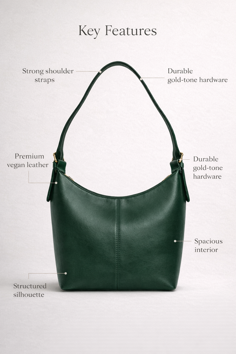 Dark Green Luxe Buckle Bag