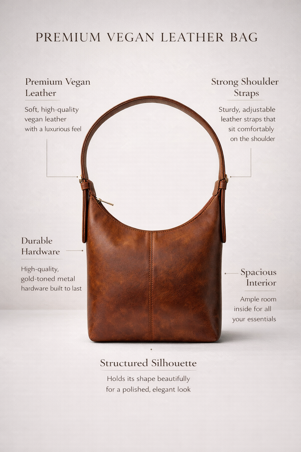 Dark Brown Luxe Buckle Bag