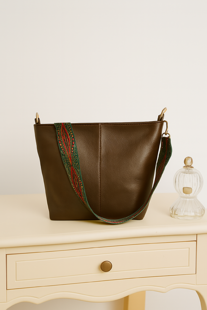 Natural Khaki Luxe Sling Bag