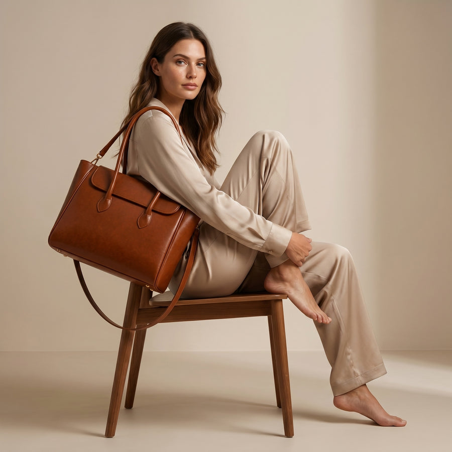 The Royal Brown Tote Bag - 15" Laptop Pocket
