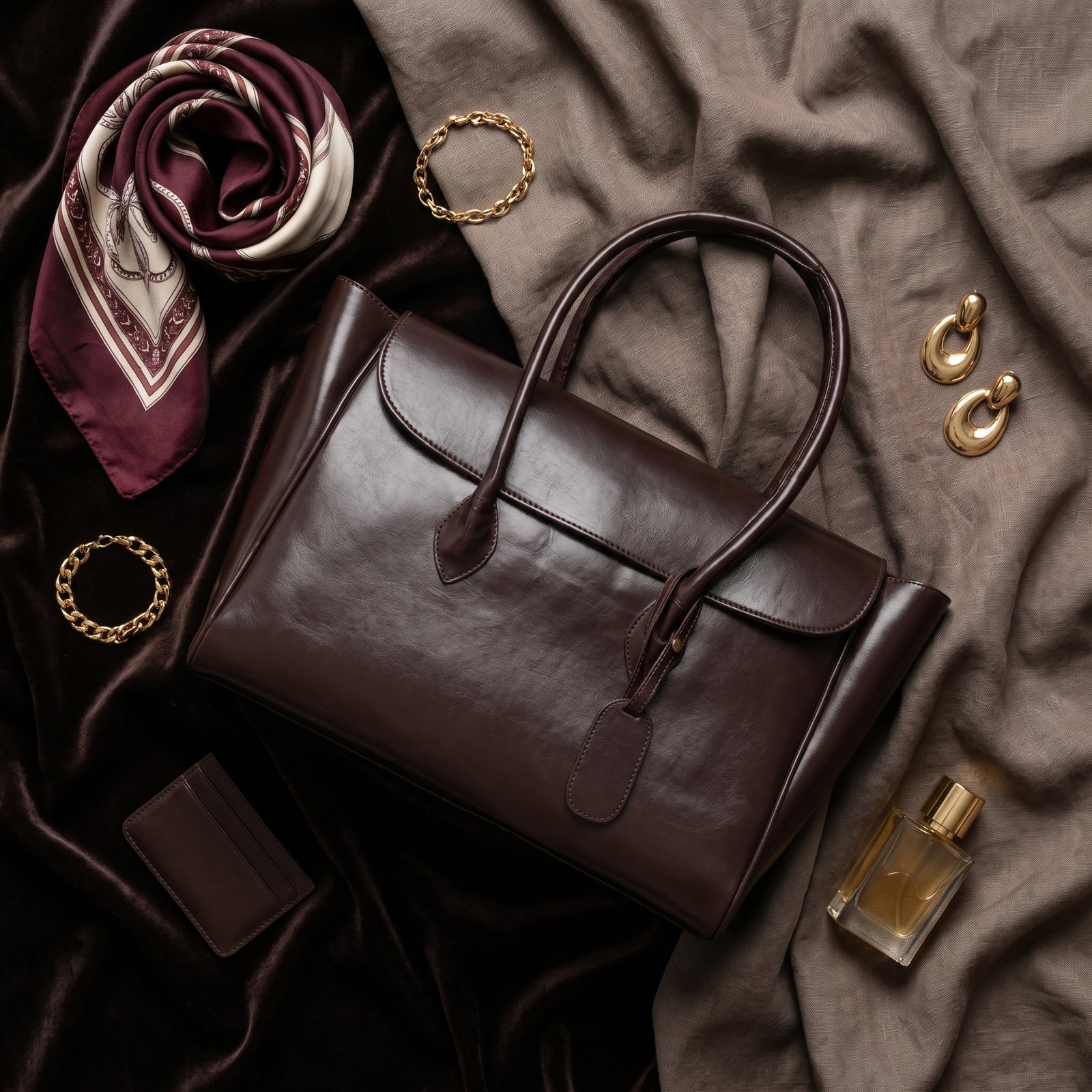 The Royal Choclate Tote Bag - 15" Laptop Pocket